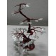 albero stile bonsai porta fortuna  con foglie argentate (artigianale)