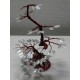 albero stile bonsai porta fortuna  con foglie argentate (artigianale)