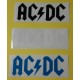  3 adesivi  gruppo musicale  "AC / DC" (21,50 X 8.0 cm./ anni '80 / VINTAGE)