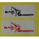 2 adesivi  gruppo   "BLACK SABBATH"  (11.0  X 4.5  cm./ anni '80 / VINTAGE)