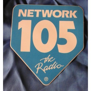 Adesivo  NETWORK  105 The Radio  Azzurro  sa (Vintage 11 X  10 cm. circa )