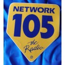 Adesivo  NETWORK  105 The Radio Giallo  (Vintage  cm. circa )