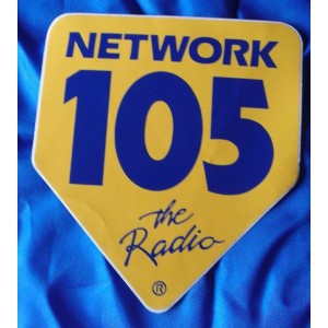 Adesivo  NETWORK  105 The Radio Giallo  (Vintage 11 X 10  cm. circa )