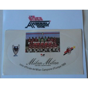Adesivo  "MILAN MILAN  Campione d'Europa 1989"  (Nuovo  /  20 X 11,5 cm. circa)