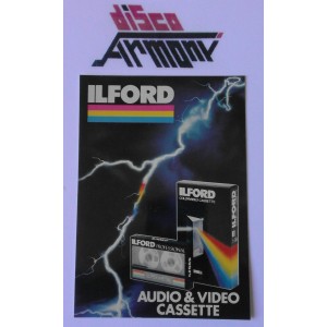 Adesivo "ILFORD" Audio & video cassette  (Vintage / 8,5 X 12 cm. circa)