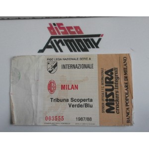 INTERNAZIONALE  -  MILAN   1987 / 88  Biglietto  partita  - Serie A