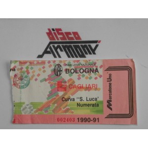 BOLOGNA - CAGLIARI    1990  / 91    Biglietto  partita  