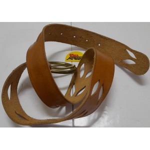 CINTURA  da  DONNA  in  PELLE  (usata /colore cuoio/ con stampa traforata)