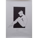 RINO FERRARI  Tecnica mista / quadro donna    (88,0   X  59,5 cm. circa)