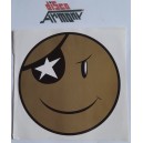 SMAIL  DORATO con BENDA  da PIRATA  Adesivo  vintage NUOVO  15 cm. come da  foto