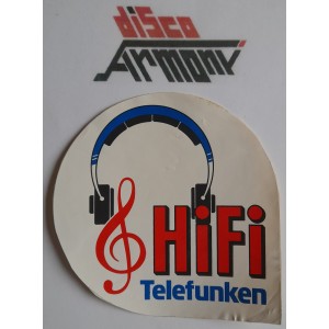 HIFI TELEFUNKEN  -  Adesivo  USATO  di recupero    /    10,0 cm.   come da  foto