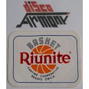 Basket RIUNITE - RE    Adesivo vintage  da  collezione    NUOVO  9 X 7   cm