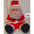 BABBO NATALE   Pupazzo seduto  con suoneria  e  lucine nel cappello  /  USATO