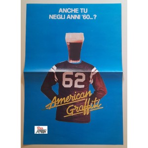 AMERICAN GRAFFITI -  VIA COL   VENTO    poster  bifacciale  / 41,5 X  28,5  cm.