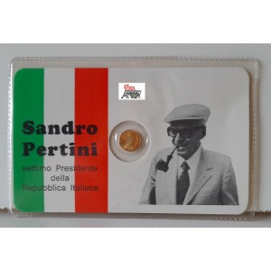 SANDRO PERTINI  -  Moneta   celebrativa  in  bagno d'Oro  con  blister sigillato