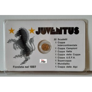 JUVENTUS    Moneta   celebrativa  in  bagno d'Oro  con  blister sigillato