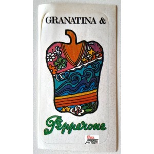 Adesivo  -  GRANATINA  &  PEPPERONE   (Vintage  - 9,5  X  5,0 cm. circa )  NUOVO