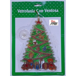 "ALBERO di NATALE "  Vetrofania con ventosa  (Nuova  -Vintage)