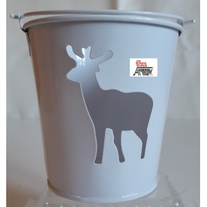 PORTA TEALIGHT  a  CESTELLO  con  ALCE  SAGOMATO   ( NUOVO)