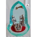 "PRESEPE"  in  miniatura in vetro e peltro    NUOVO  come da foto