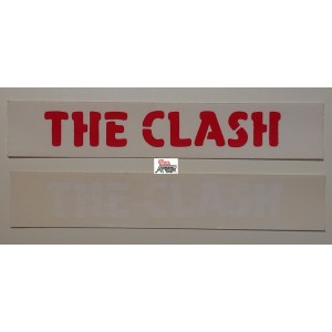 "THE CLASH"   Adesivo  gruppo   (21.50X 3.5  cm. / anni '80 / VINTAGE / 2 pezzi)