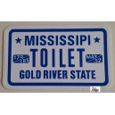 MISSISIPI TOILET GOLD RIVER STATE  -   Adesivo Nuovo    12,5   X  7,5    cm.