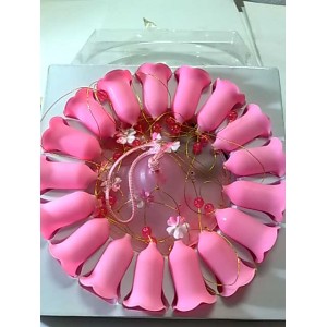 GIOSTRA CAMPANELLE per PORTA (con sonagni in vetro rosa)
