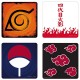 Set di 4 sottobicchieri da Naruto Shippuden - "Emblems" Coasters - di AbyStyle