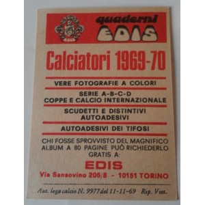 Figurina EDIS - GIANCARLO CELLA   (Calciatori    1969 / 70   INTER)